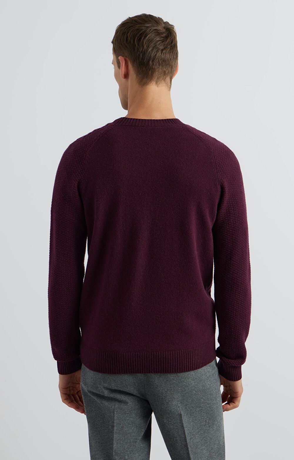 Sweter round neck w mikrowzór - 3