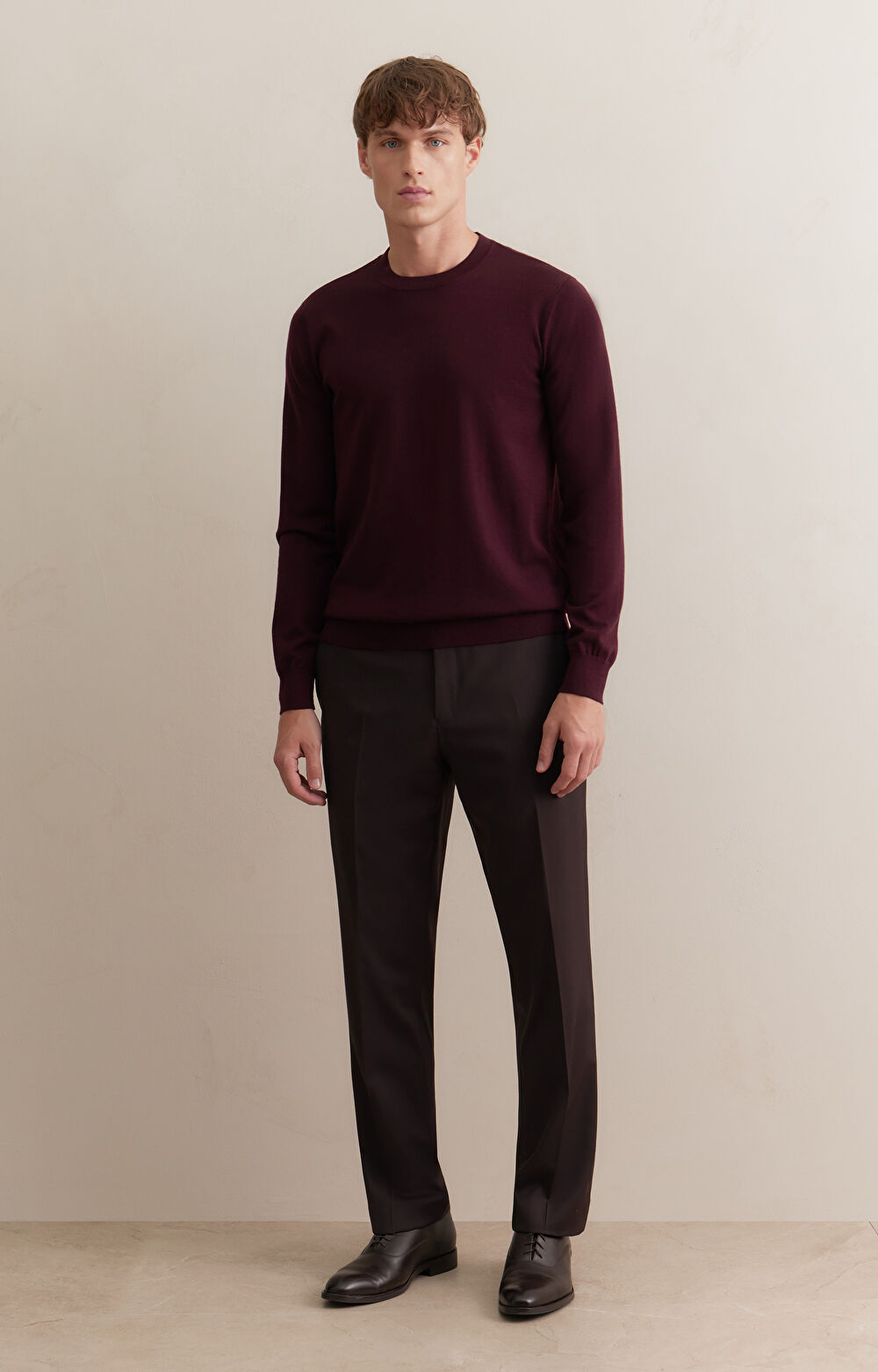 Gładki sweter round neck - 3
