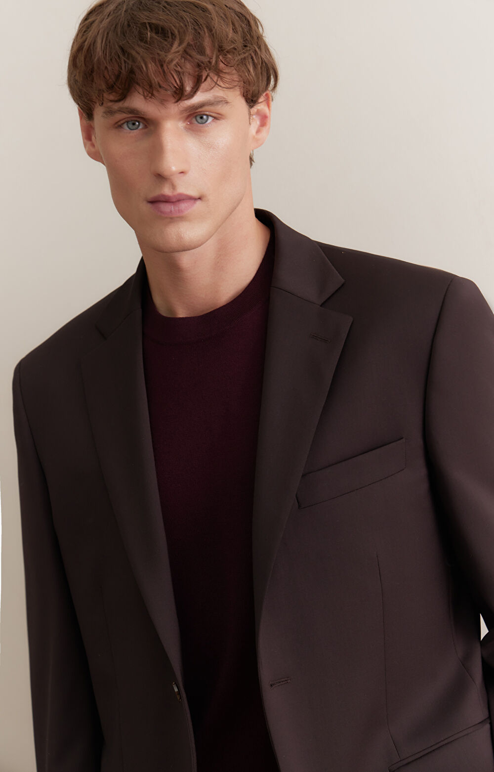 Gładki sweter round neck - 6