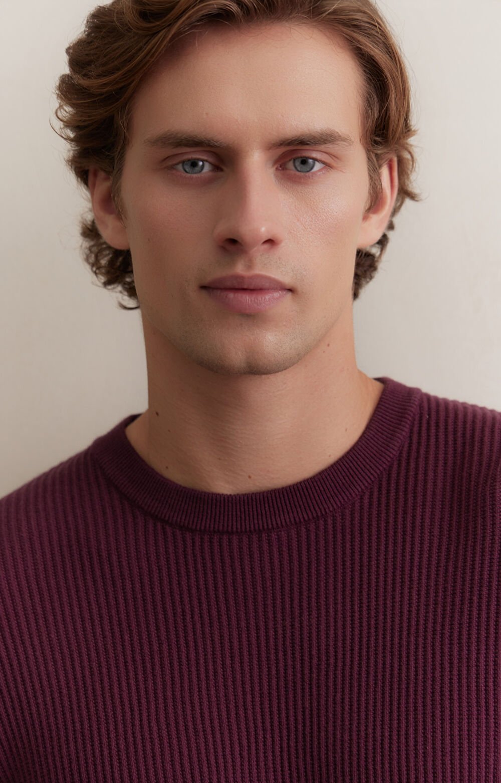 Sweter round neck w prążek - 5