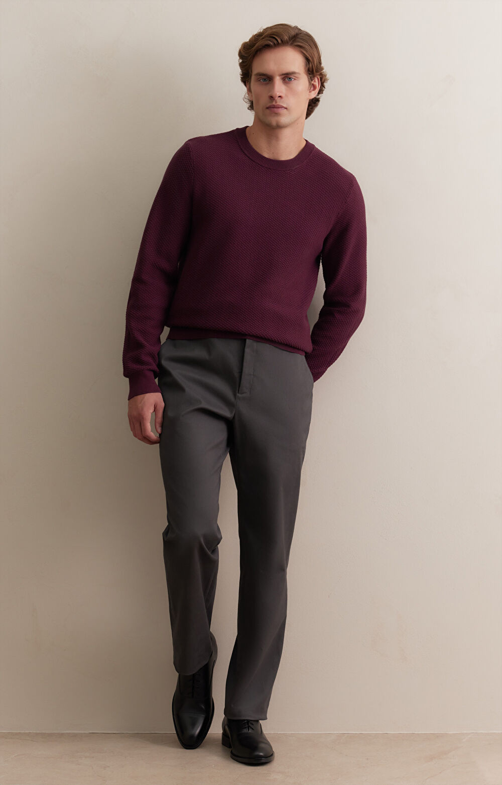 Strukturalny sweter round neck - 3