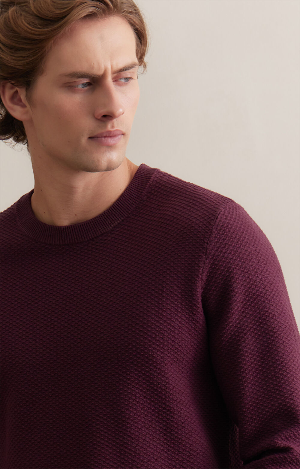 Strukturalny sweter round neck - 4