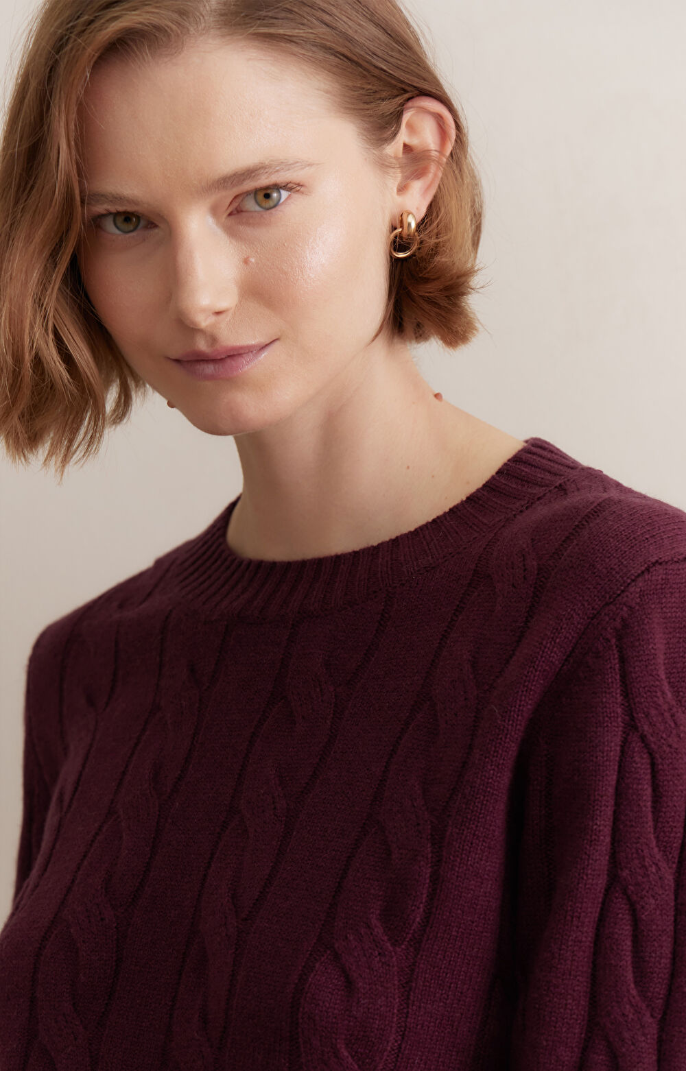 Wełniany sweter round neck - 5