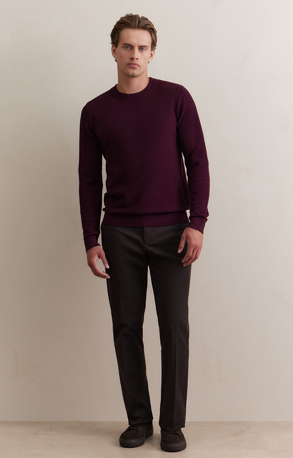 Bawełniany sweter w mikrowzór - 3