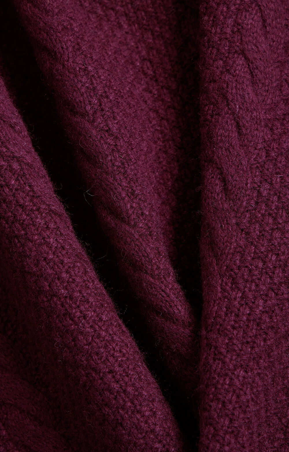 Bordowy sweter w geometryczny wzór - 5