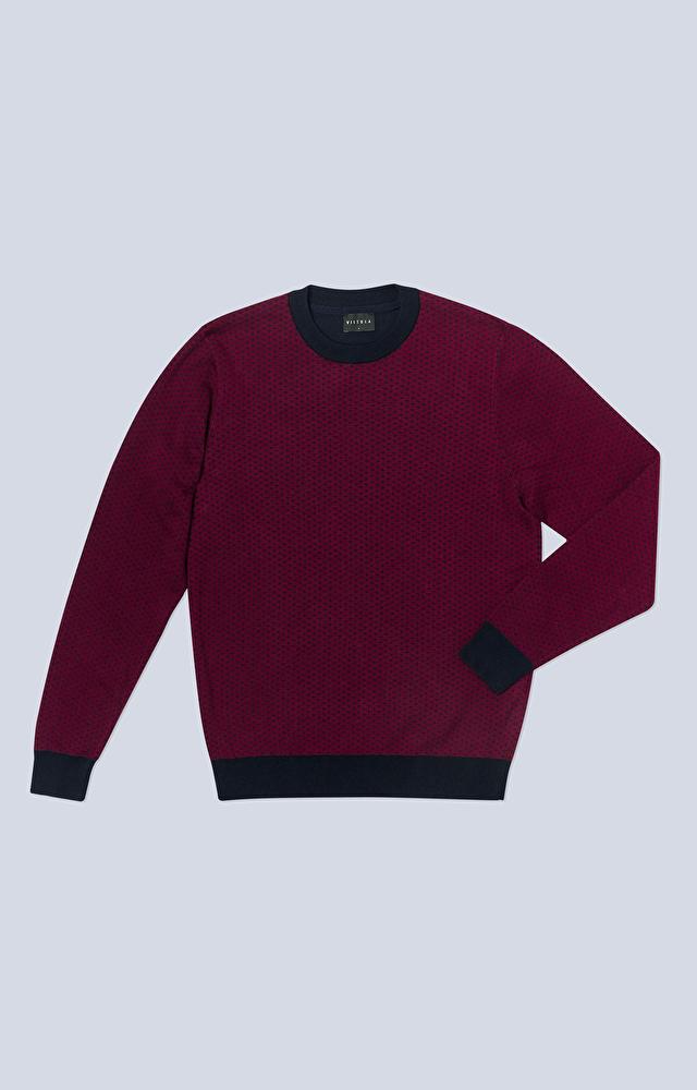 Bawełniany sweter round-neck z regularnym wzorem