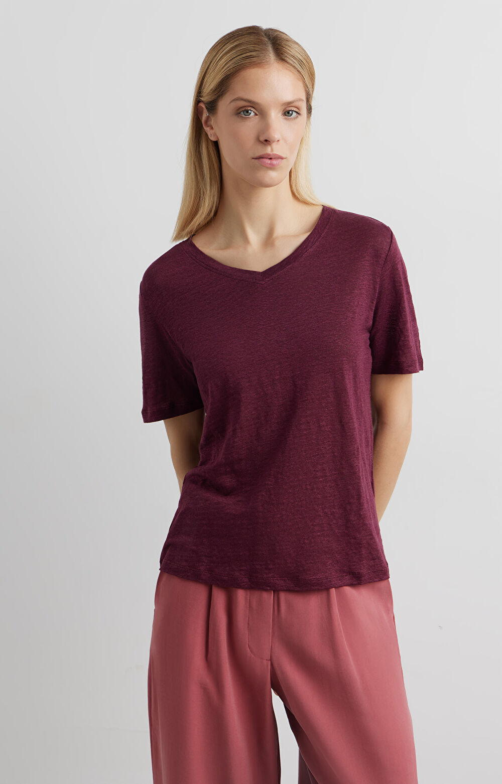 Lniany t-shirt