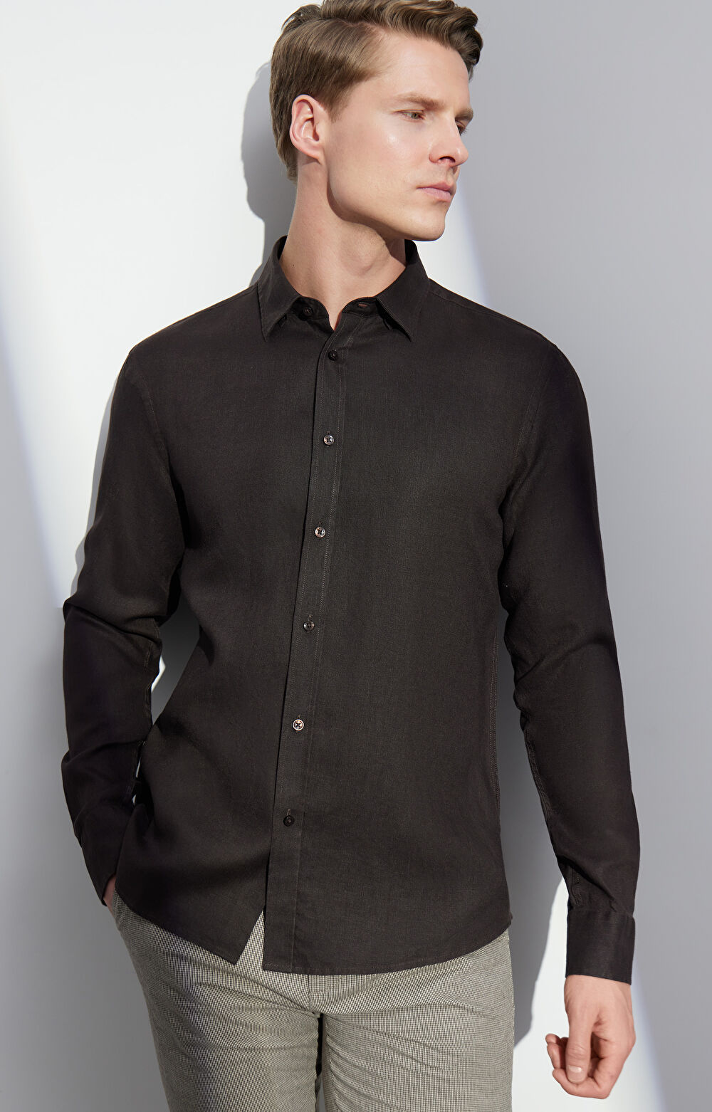 Lniana koszula regular - 6