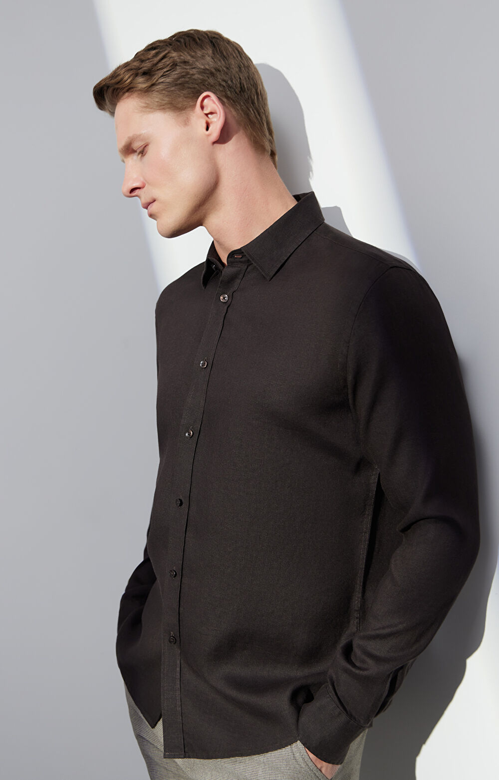 Lniana koszula regular - 7