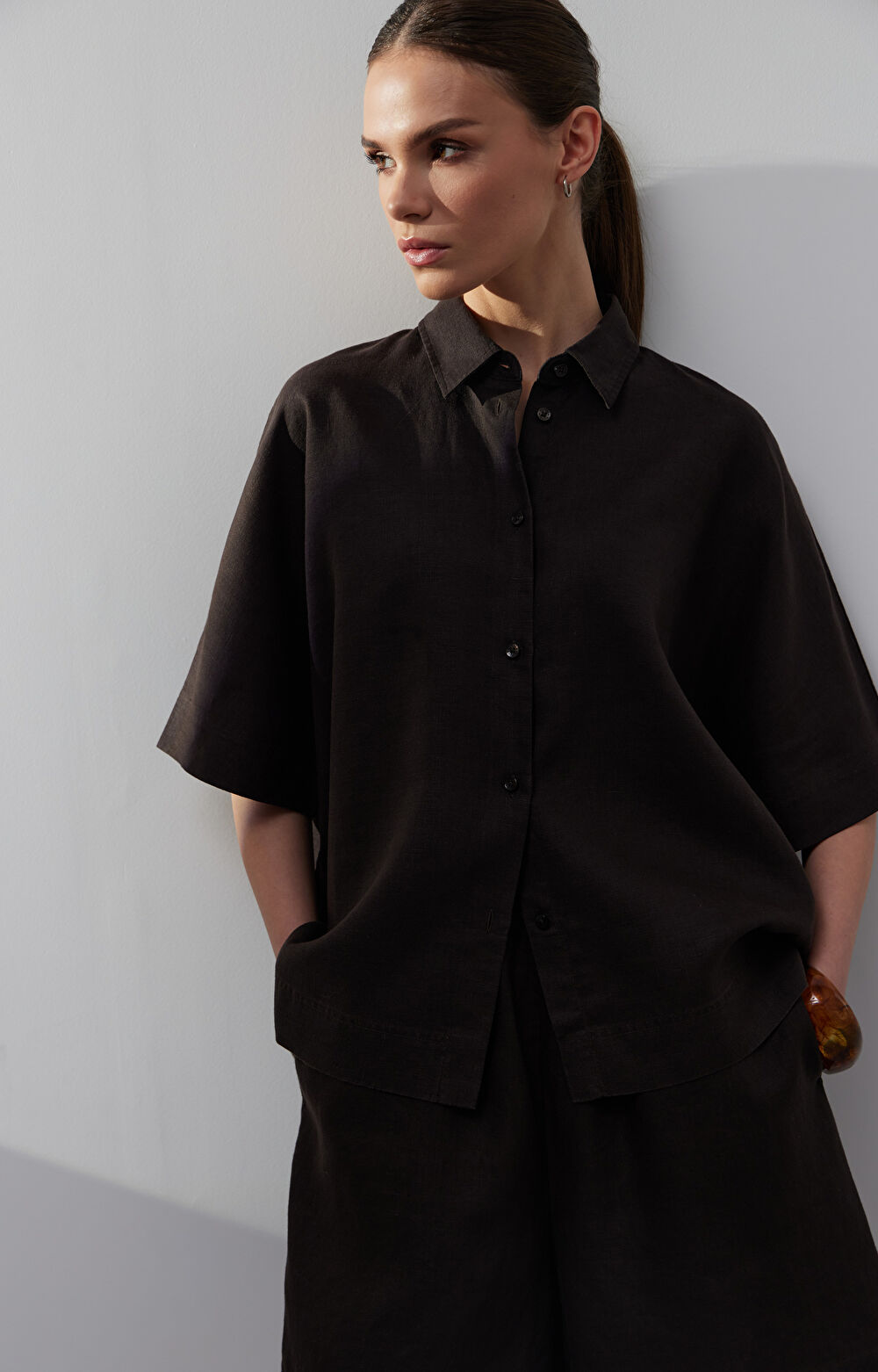 Lniana koszula regular - 4