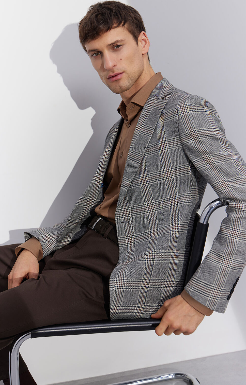 Marynarka super slim w kratę - 9