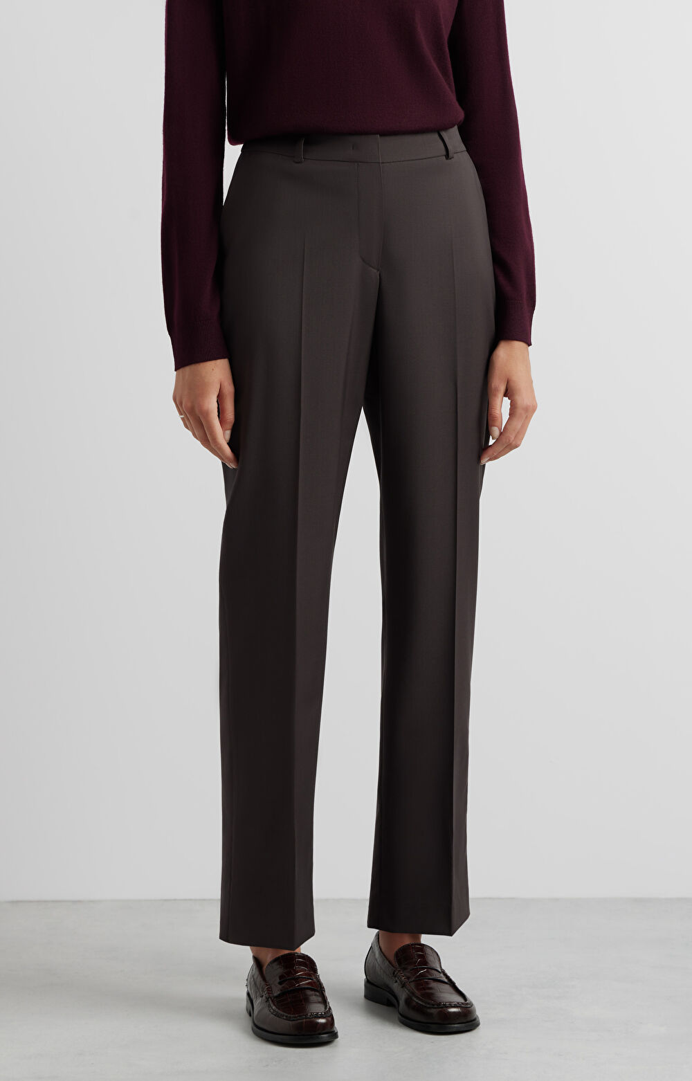 Wełniane spodnie slim fit - zestaw - 3