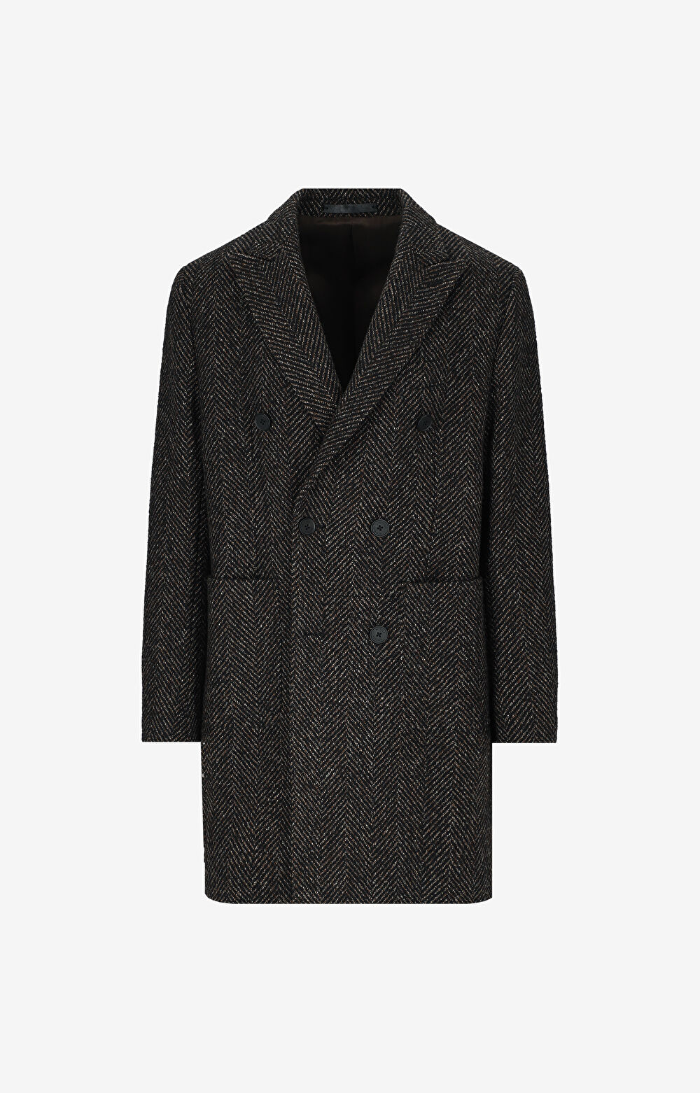 Dwurzędowy płaszcz w jodełkę - 2