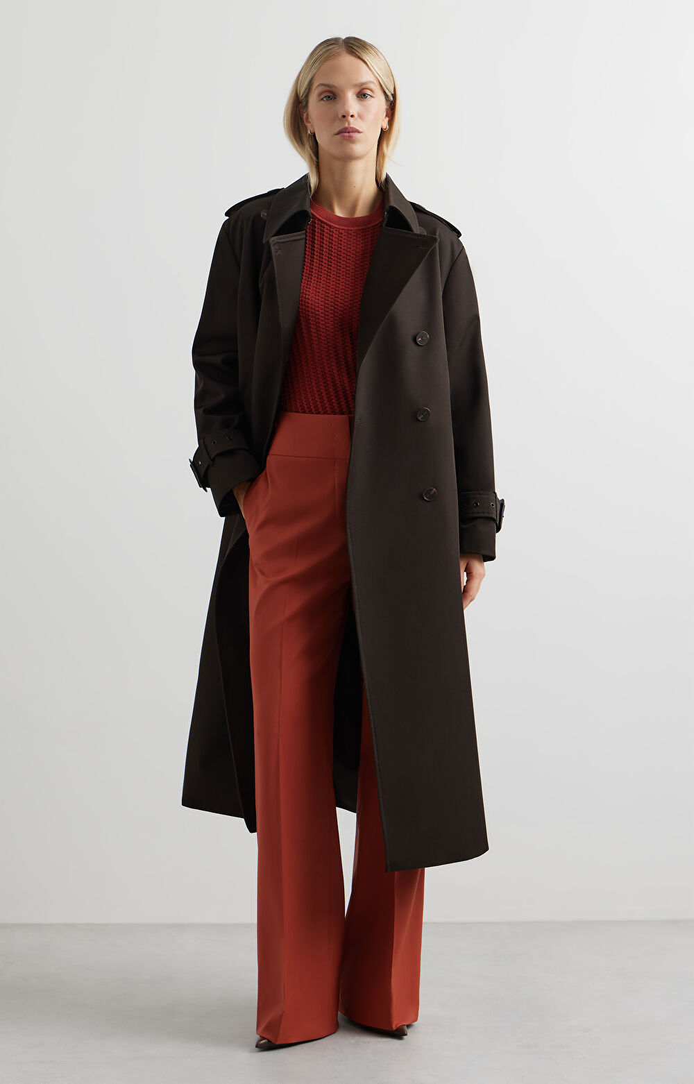 Dwurzędowy płaszcz slim - 7