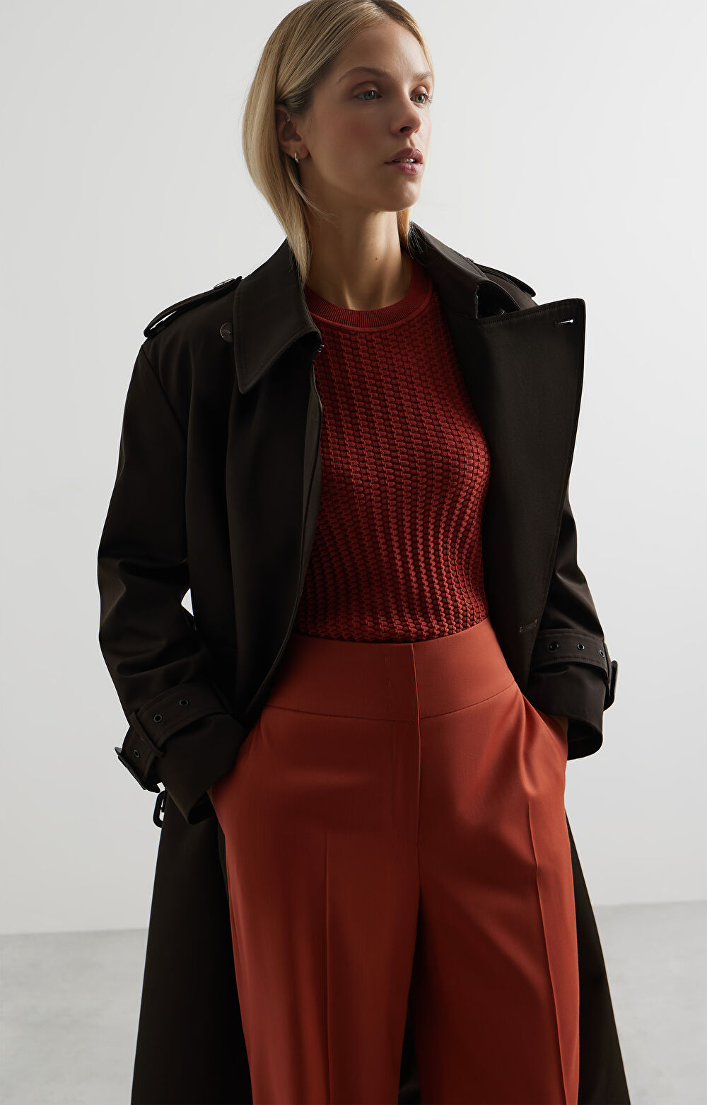 Dwurzędowy płaszcz slim - 8