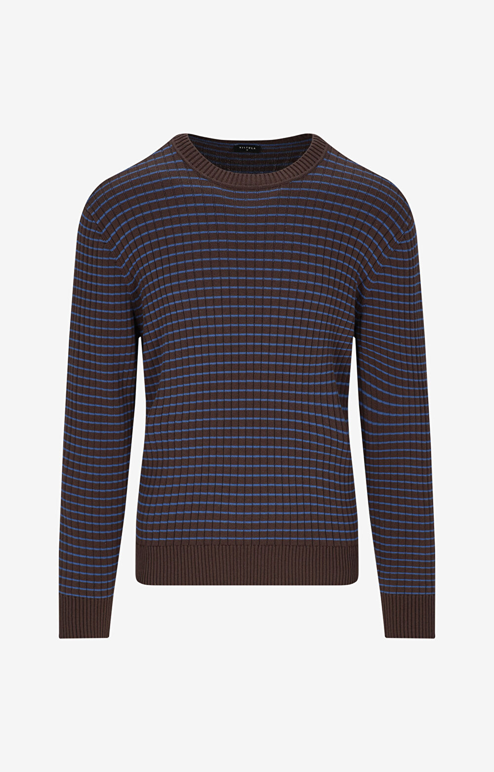 Prążkowany sweter round neck - 2