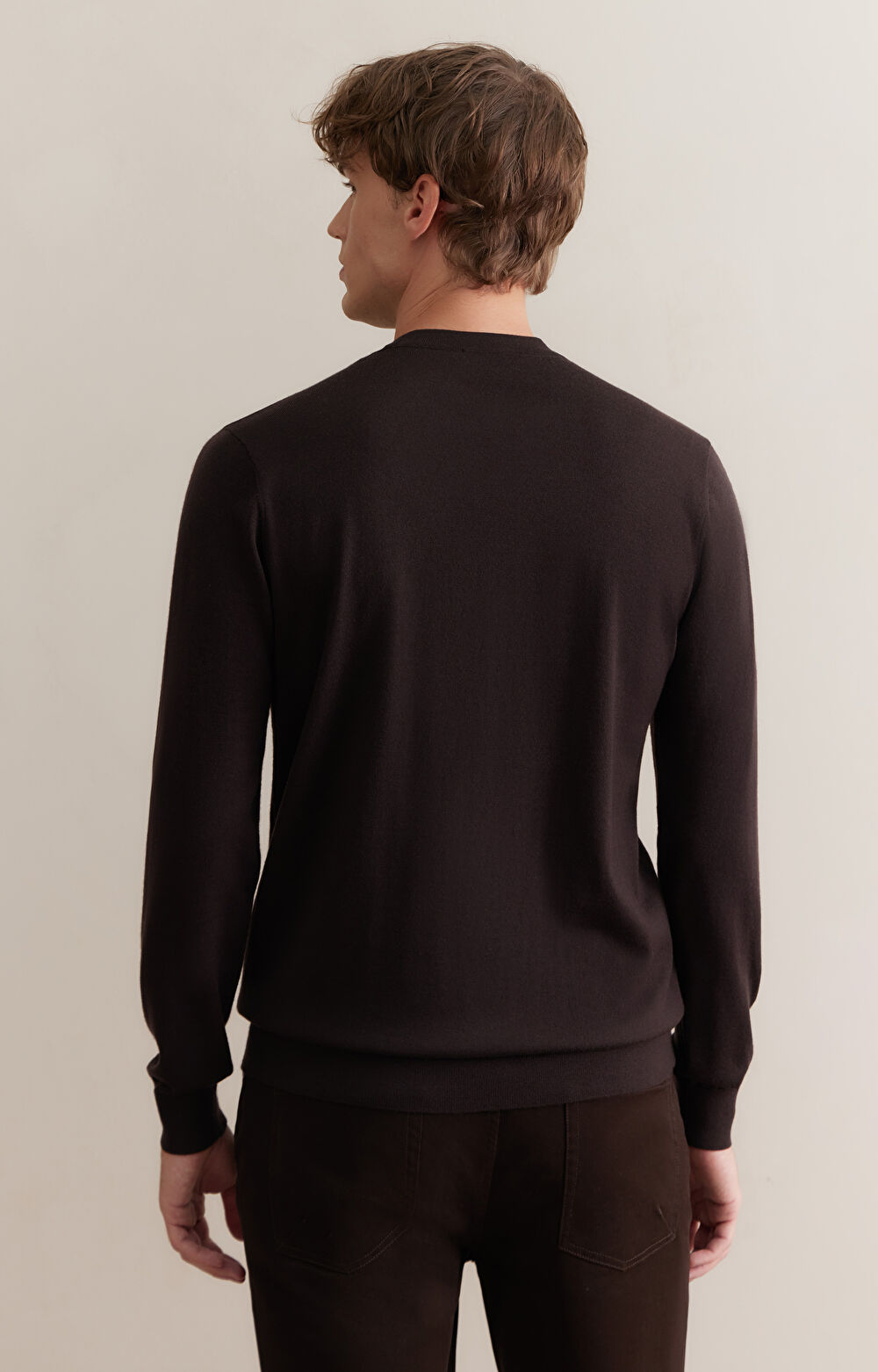 Gładki sweter round neck - 2