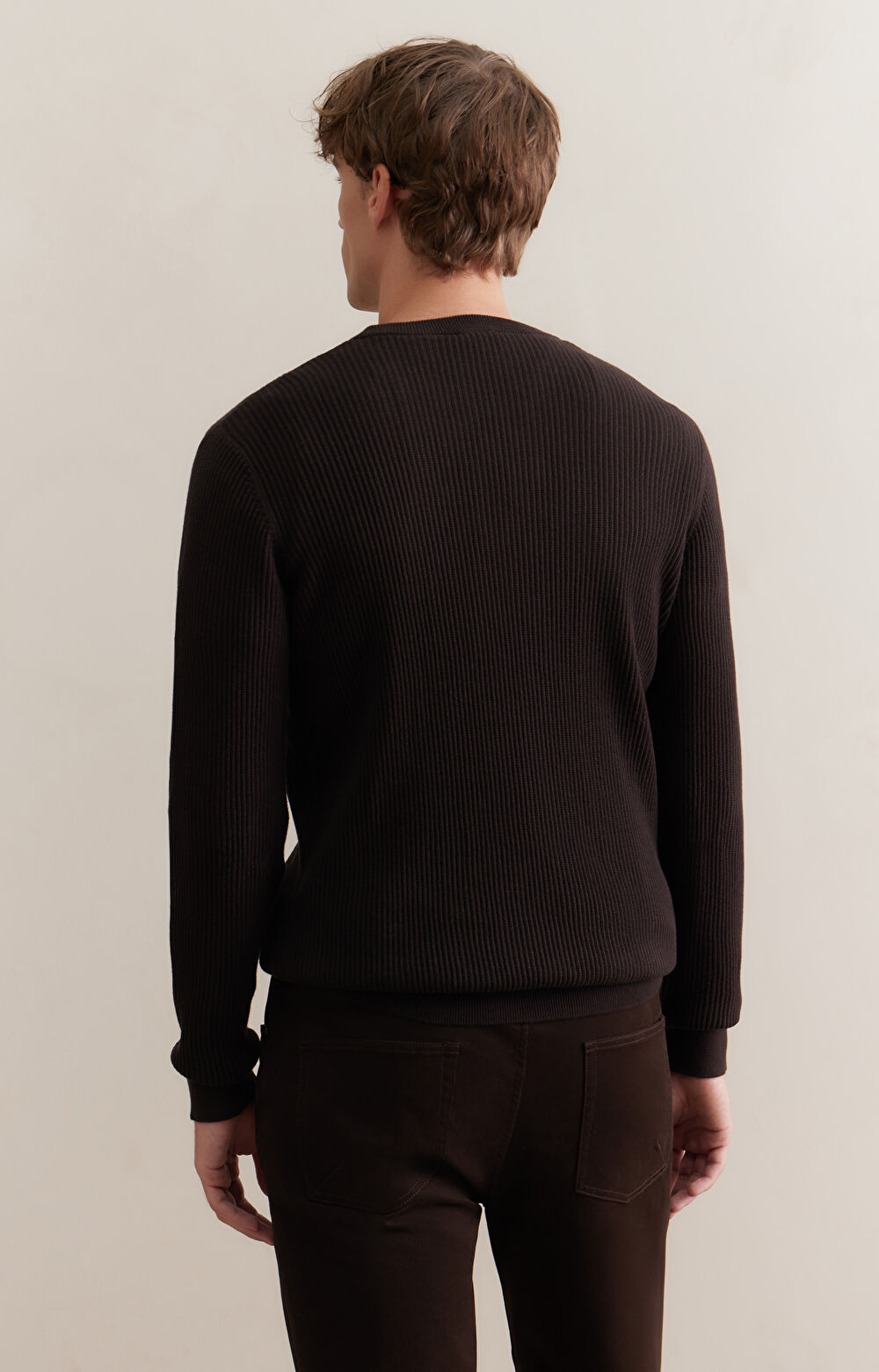 Sweter round neck w prążek - 2
