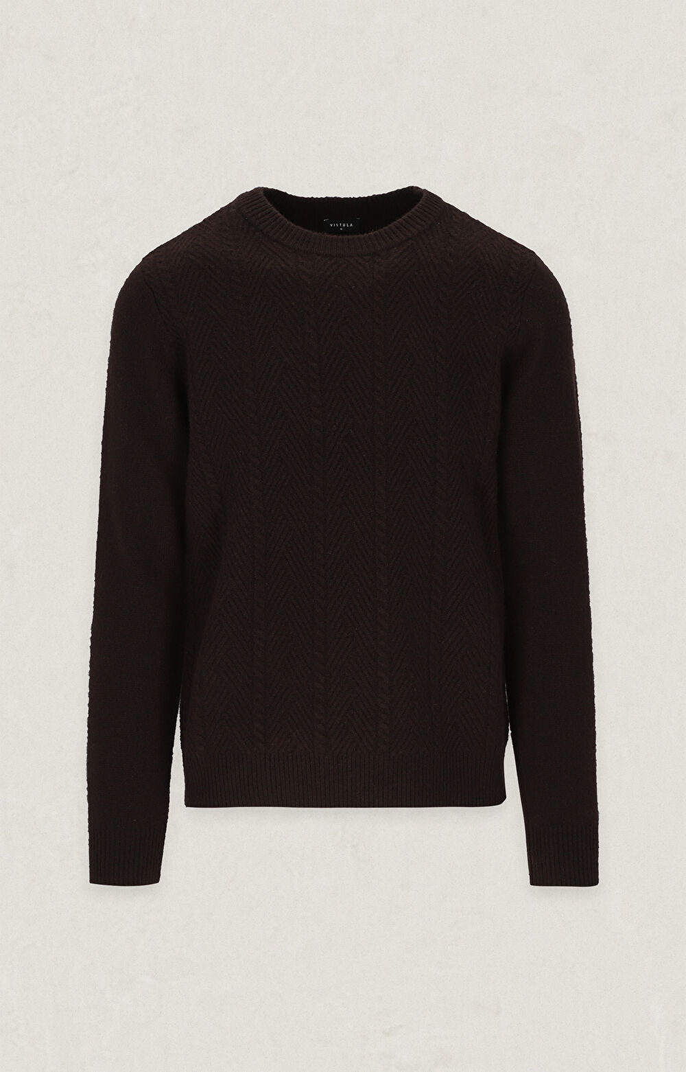 Brązowy sweter z wełny merino - 2