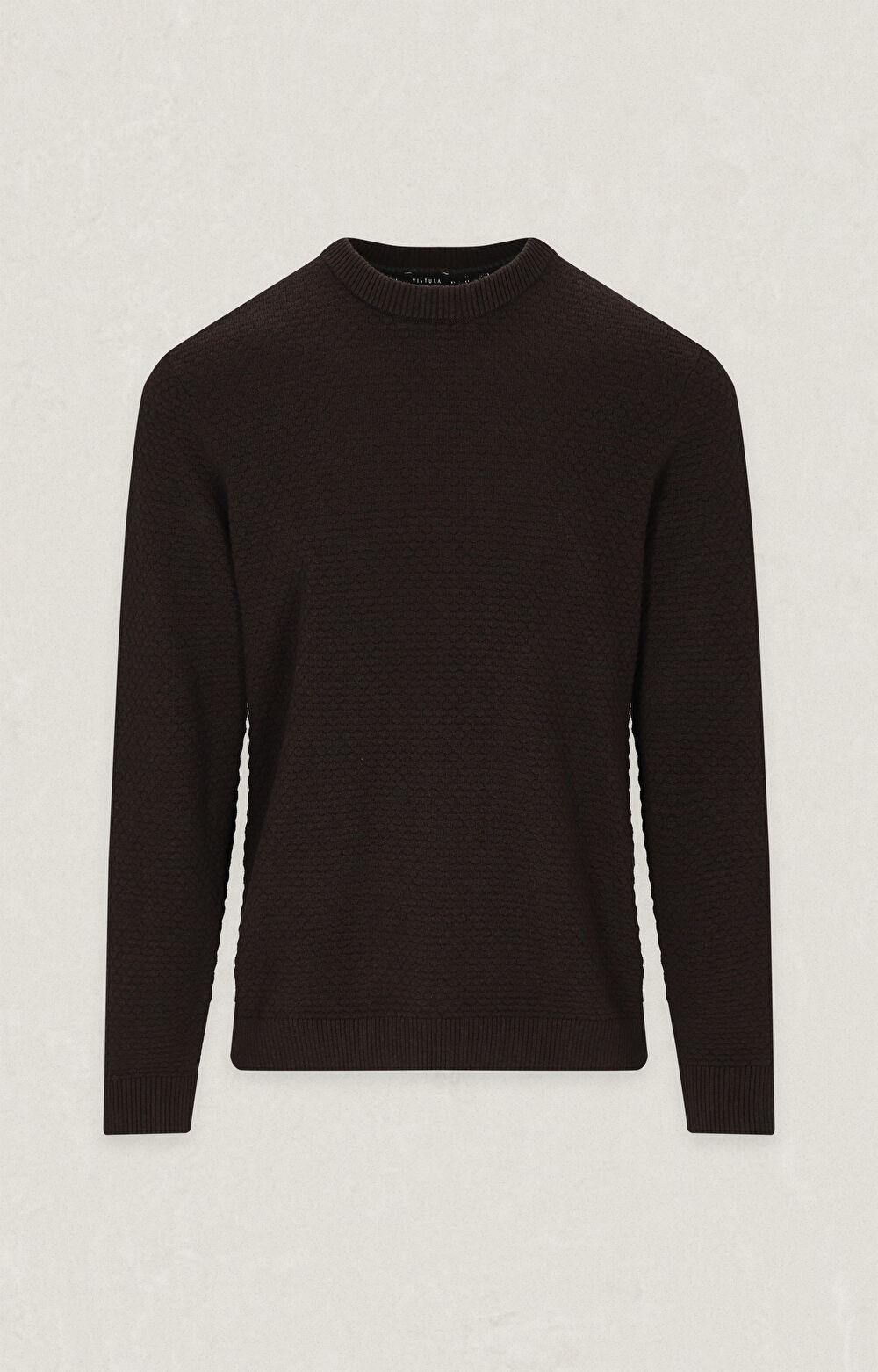 Geometryczny sweter round neck - 2