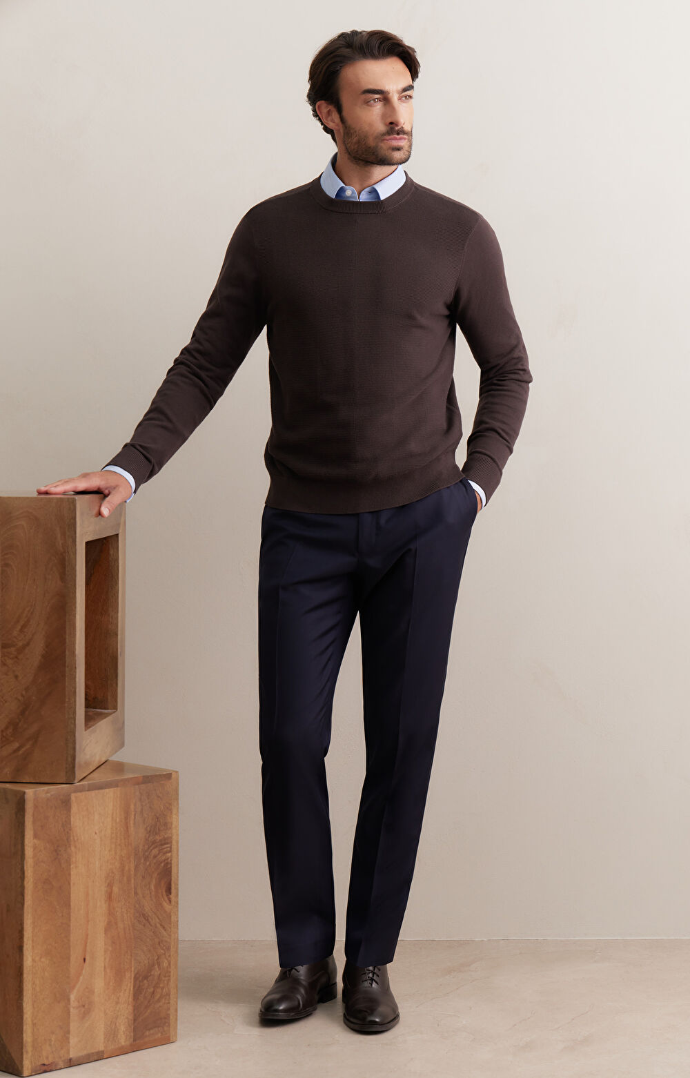 Bawełniany sweter w mikrowzór - 4