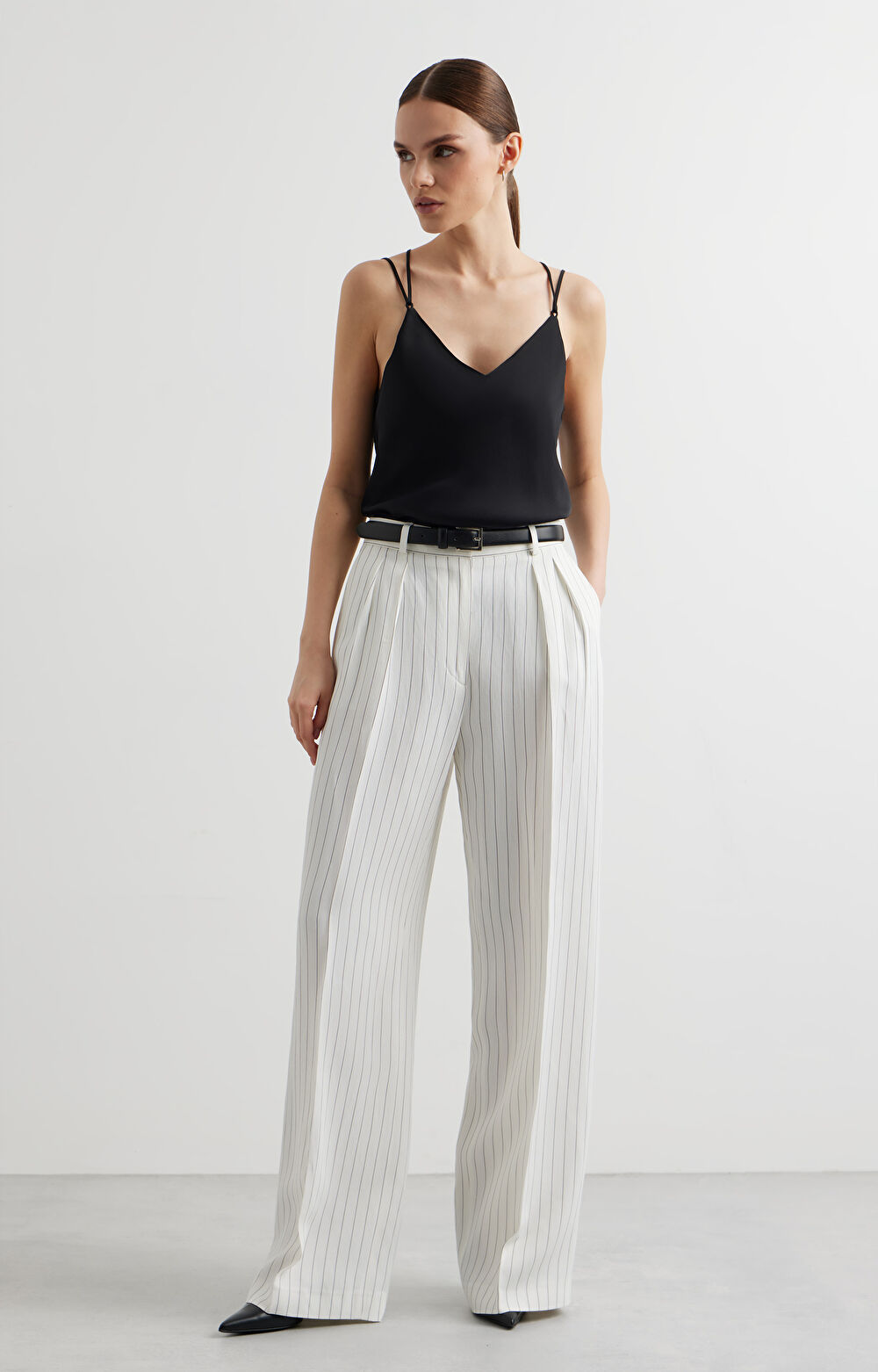 Bluzka slim na ramiączkach - 3