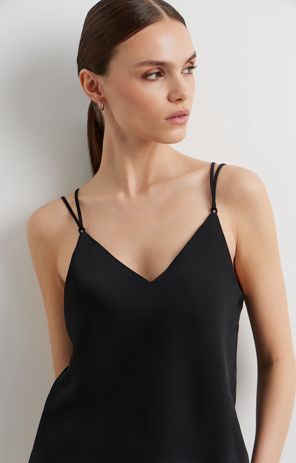 Bluzka slim na ramiączkach - 4