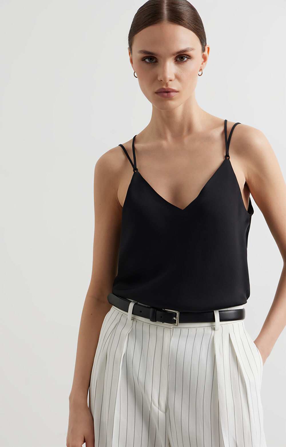 Bluzka slim na ramiączkach - 5