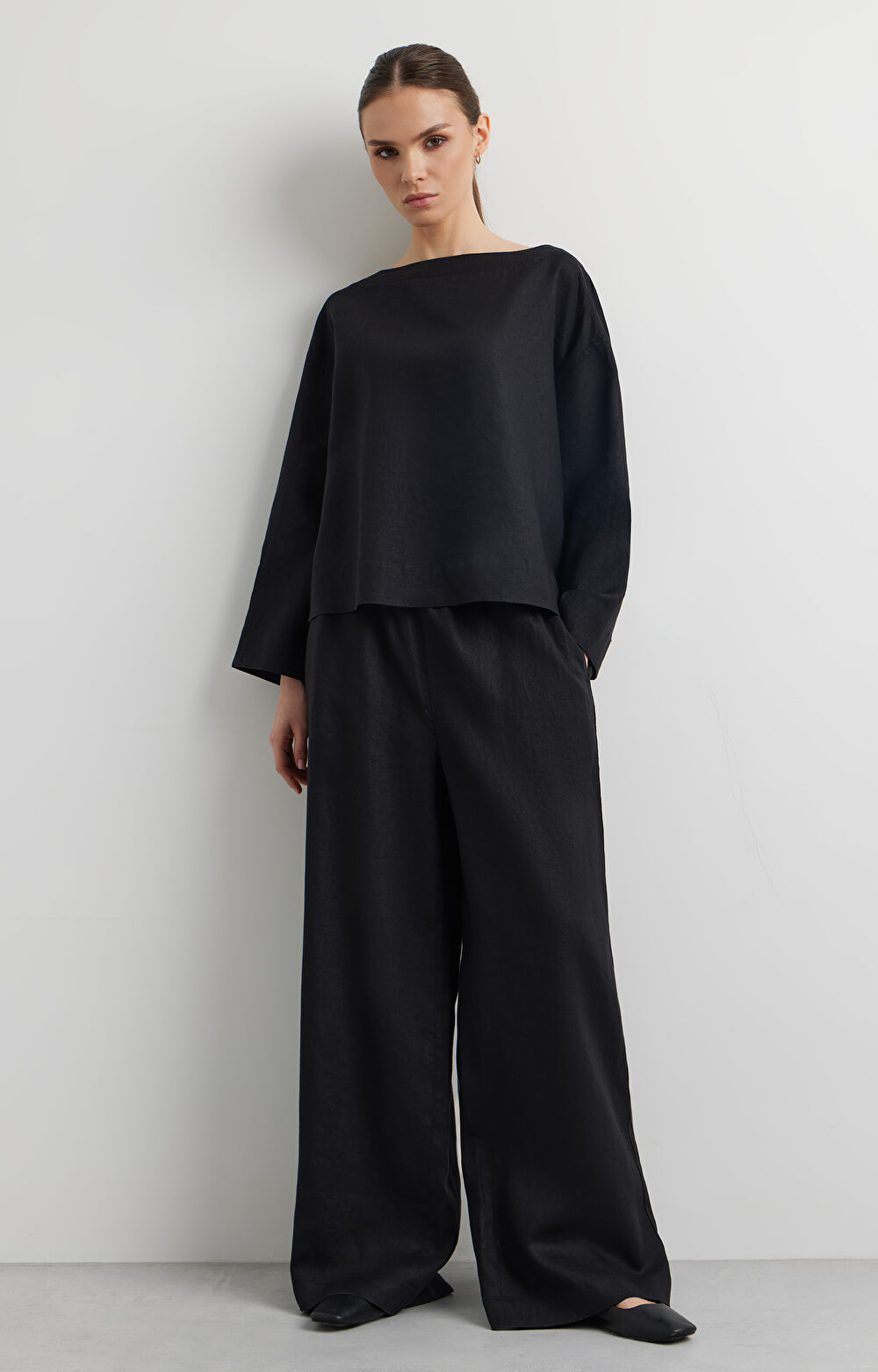 Lniana bluzka regular - 3