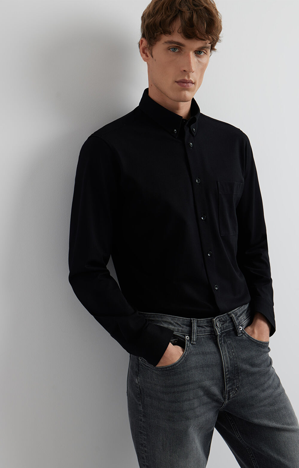 Dzianinowa koszula slim - 5