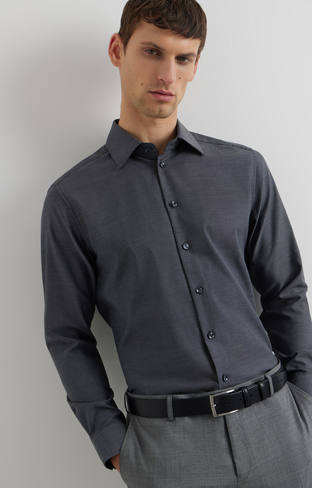 Koszula slim w mikrowzór - 3