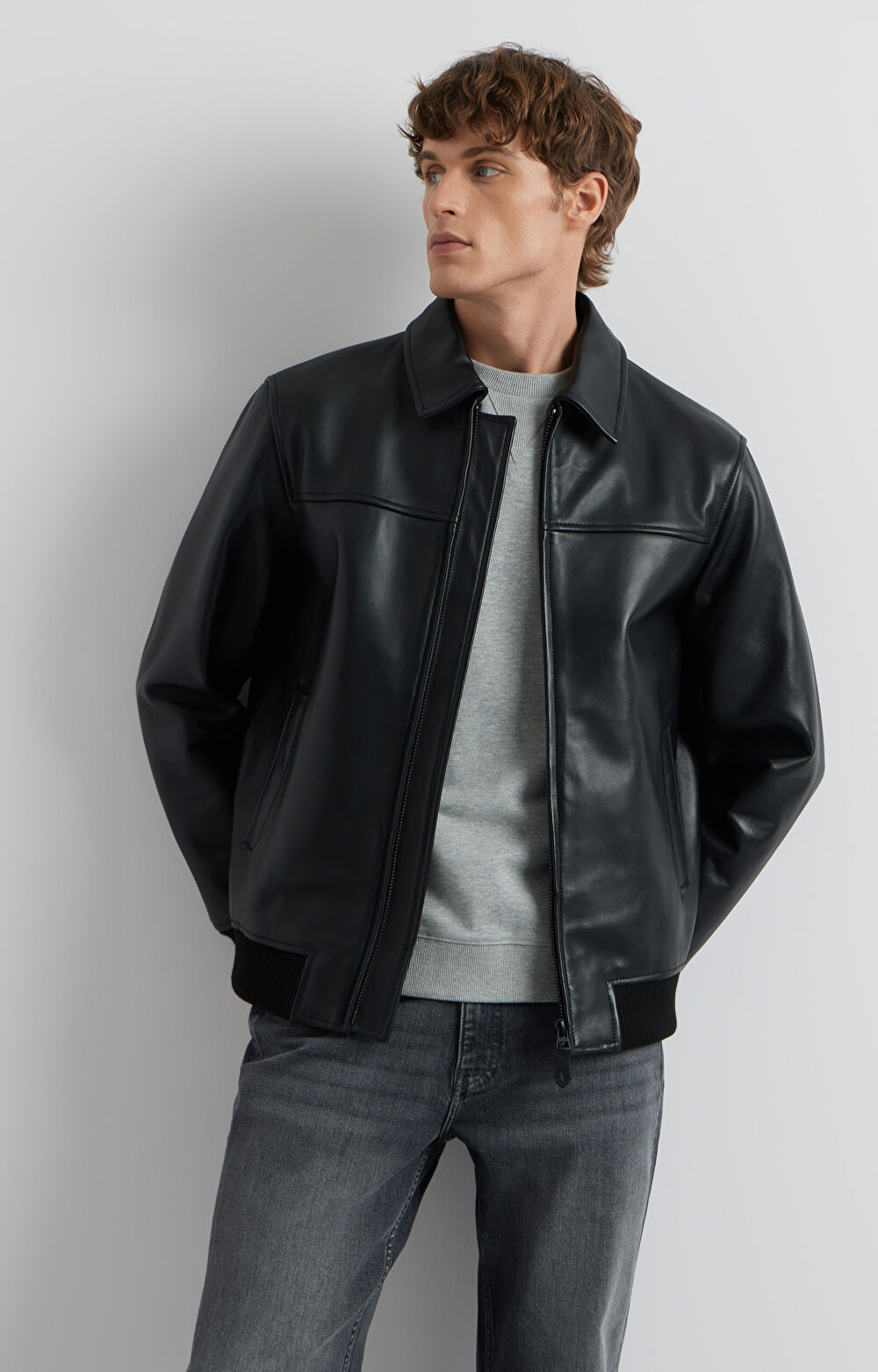 Skórzana kurtka typu harrington - 8