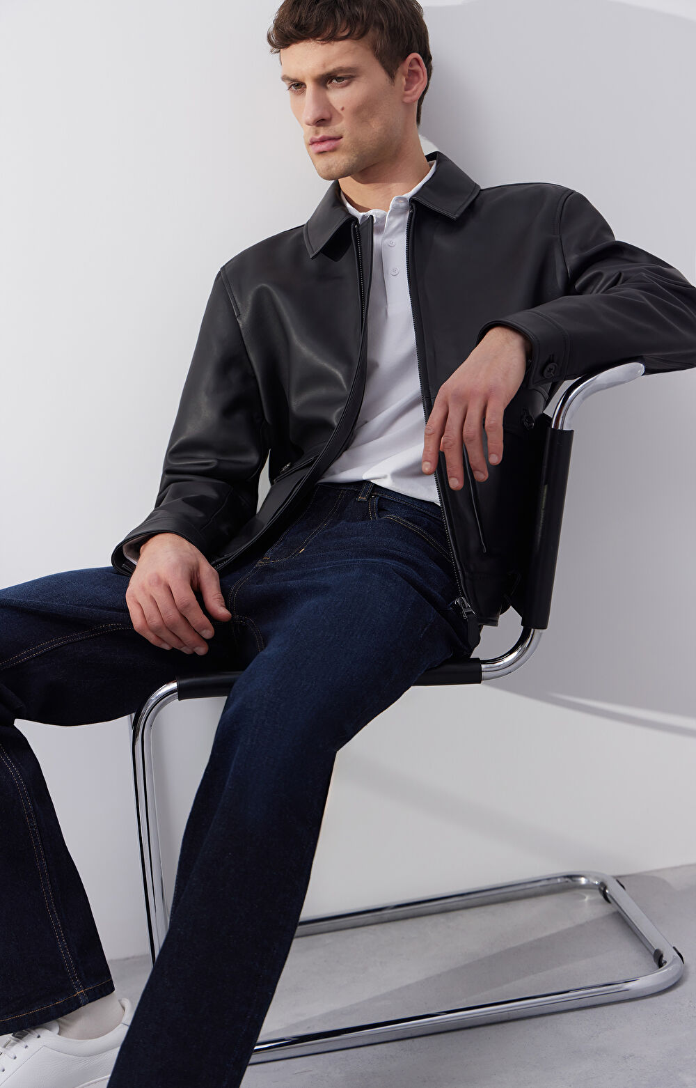 Skórzana kurtka typu harrington - 9