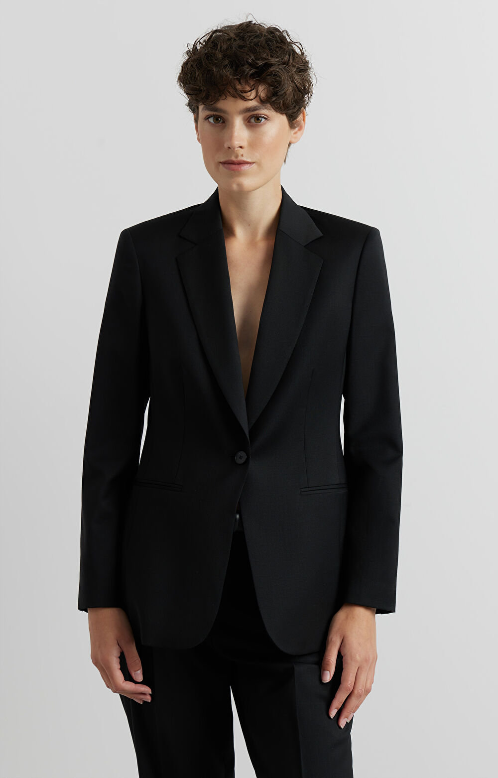 Wełniana marynarka slim - zestaw - 3