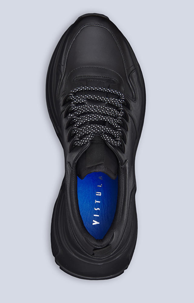 Skórzane sneakersy na masywnej podeszwie - 3
