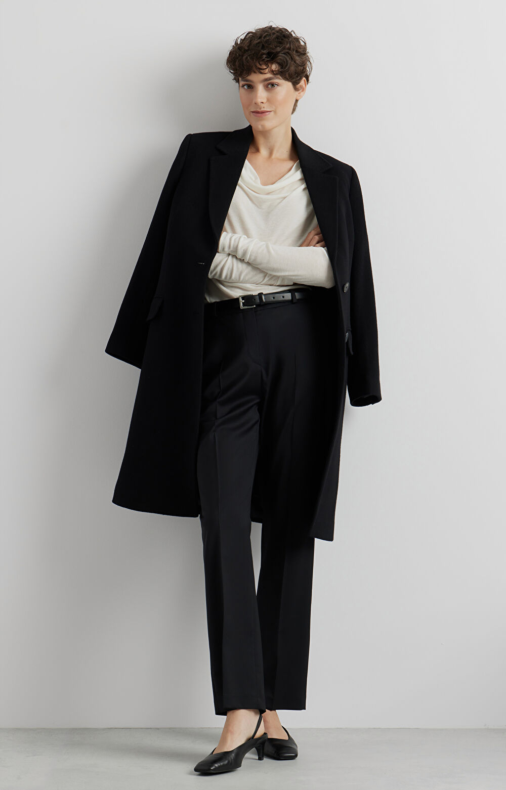 Wełniane spodnie slim fit - zestaw - 4