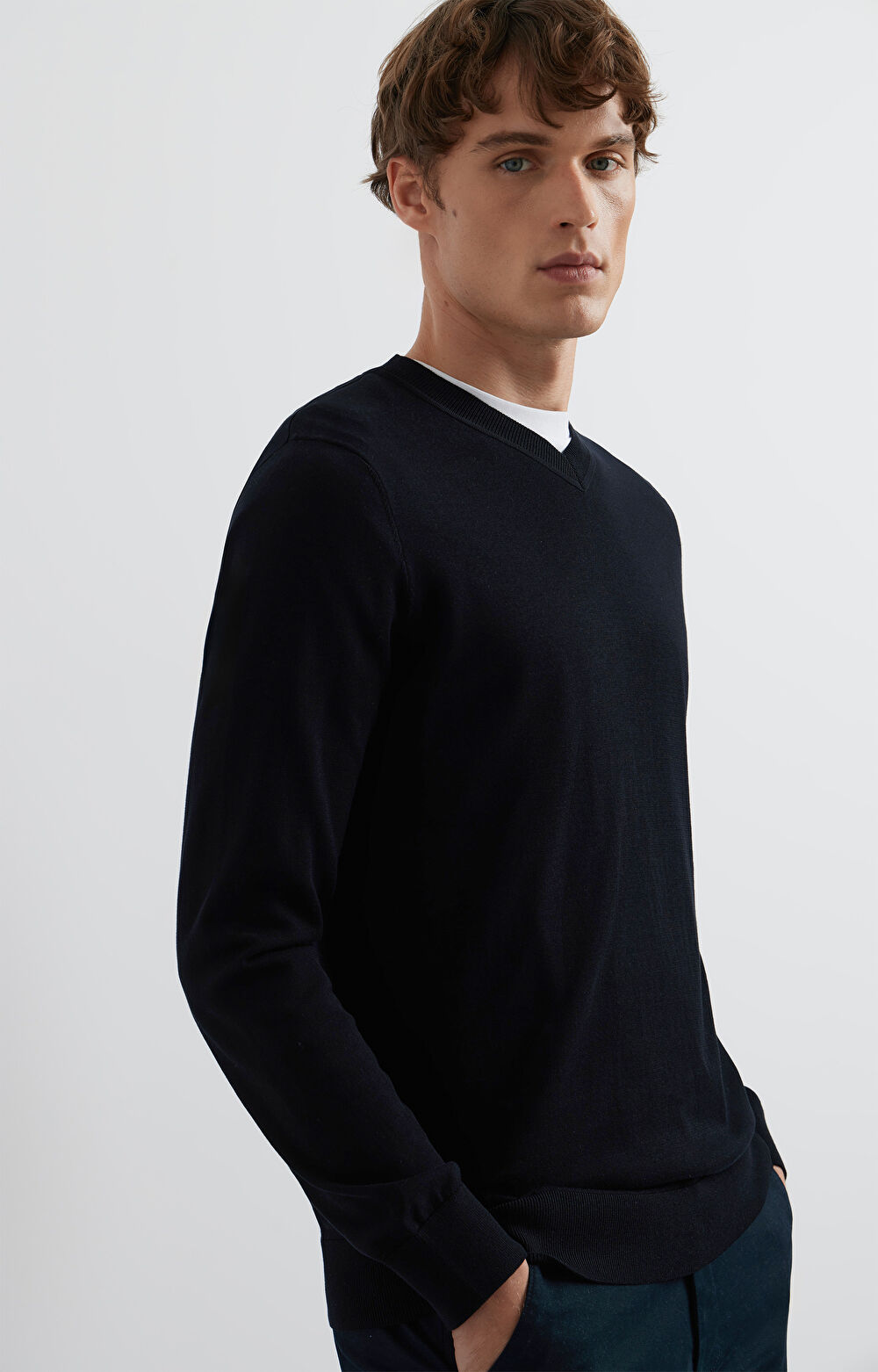 Sweter v-neck - 6
