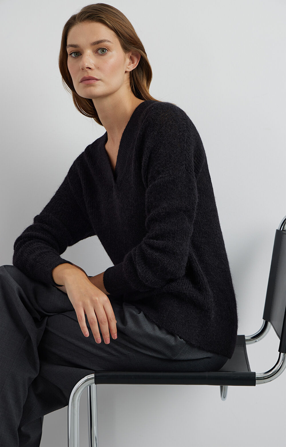 Sweter v-neck - 5