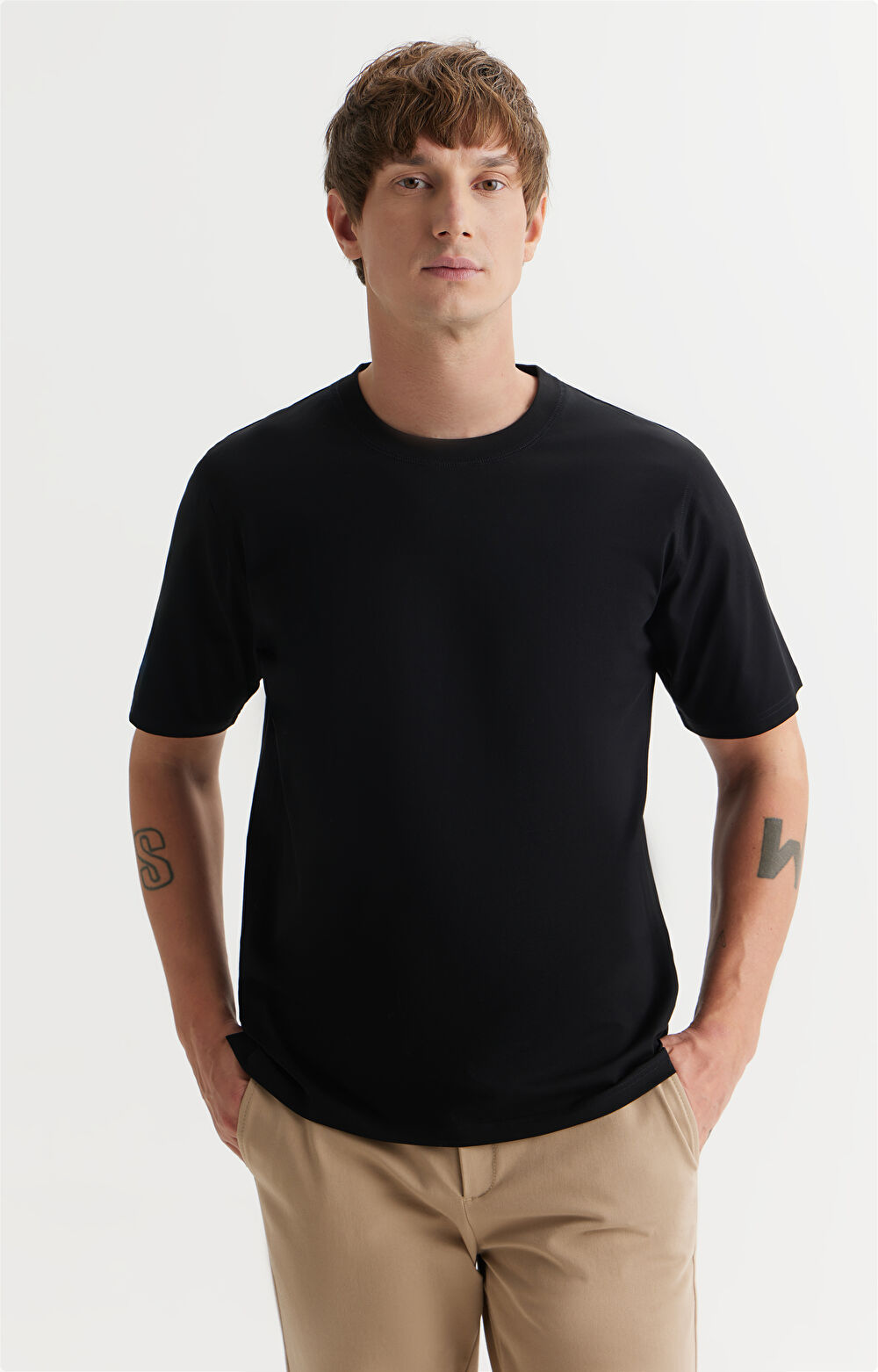 Bawełniany t-shirt z dodatkiem jedwabiu