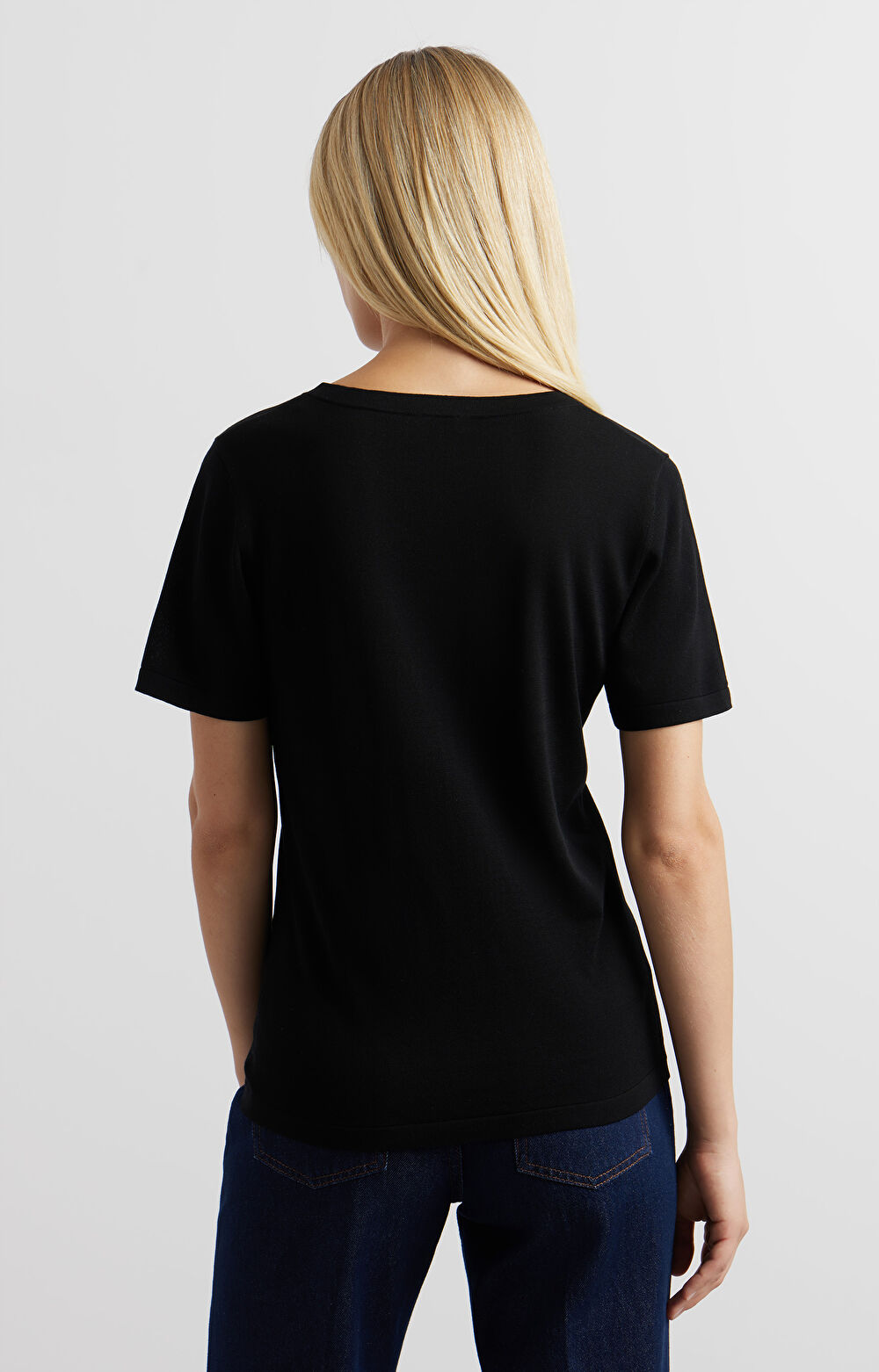 Swetrowy t-shirt v-neck - 3