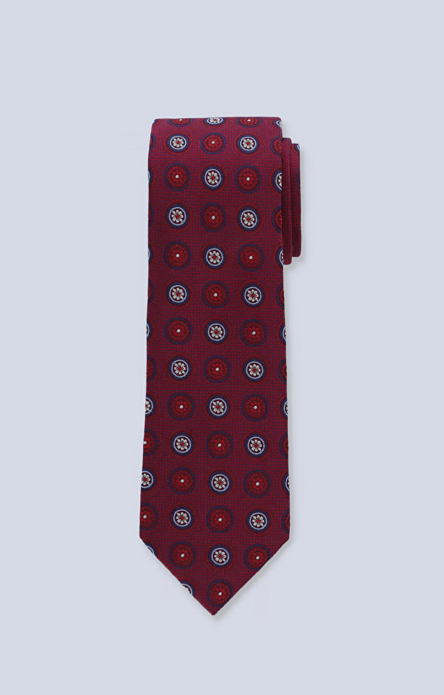 Jedwabny krawat z kwiatowym wzorem