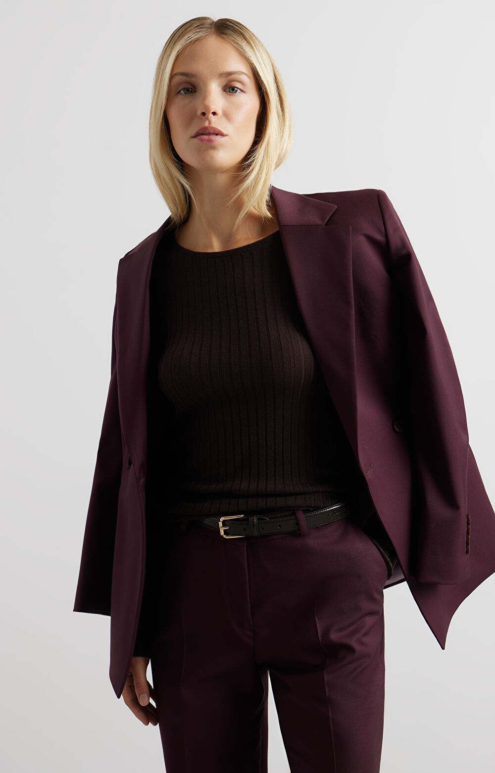 Wełniana marynarka slim - zestaw - 6