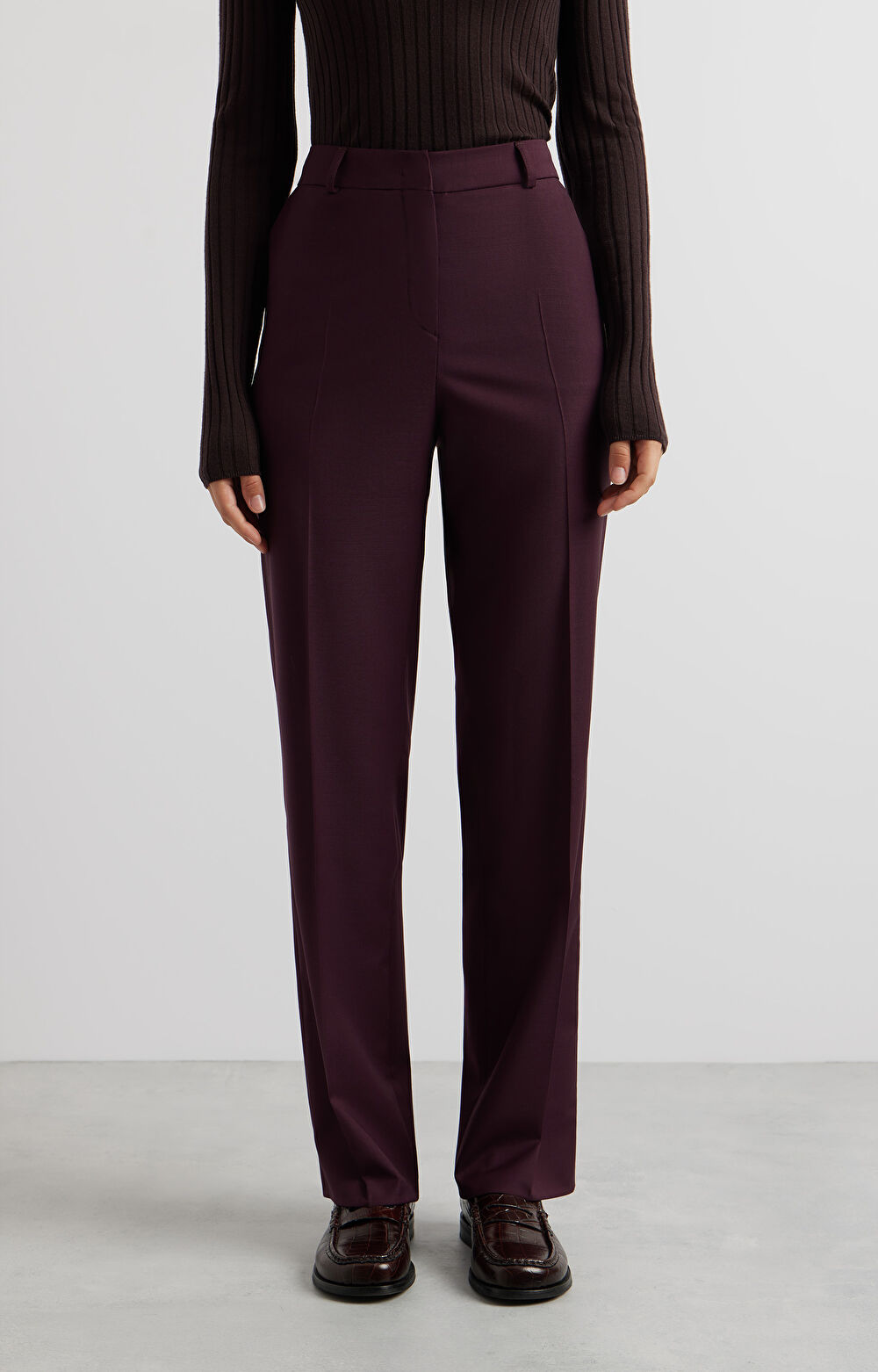 Wełniane spodnie slim fit - zestaw - 2