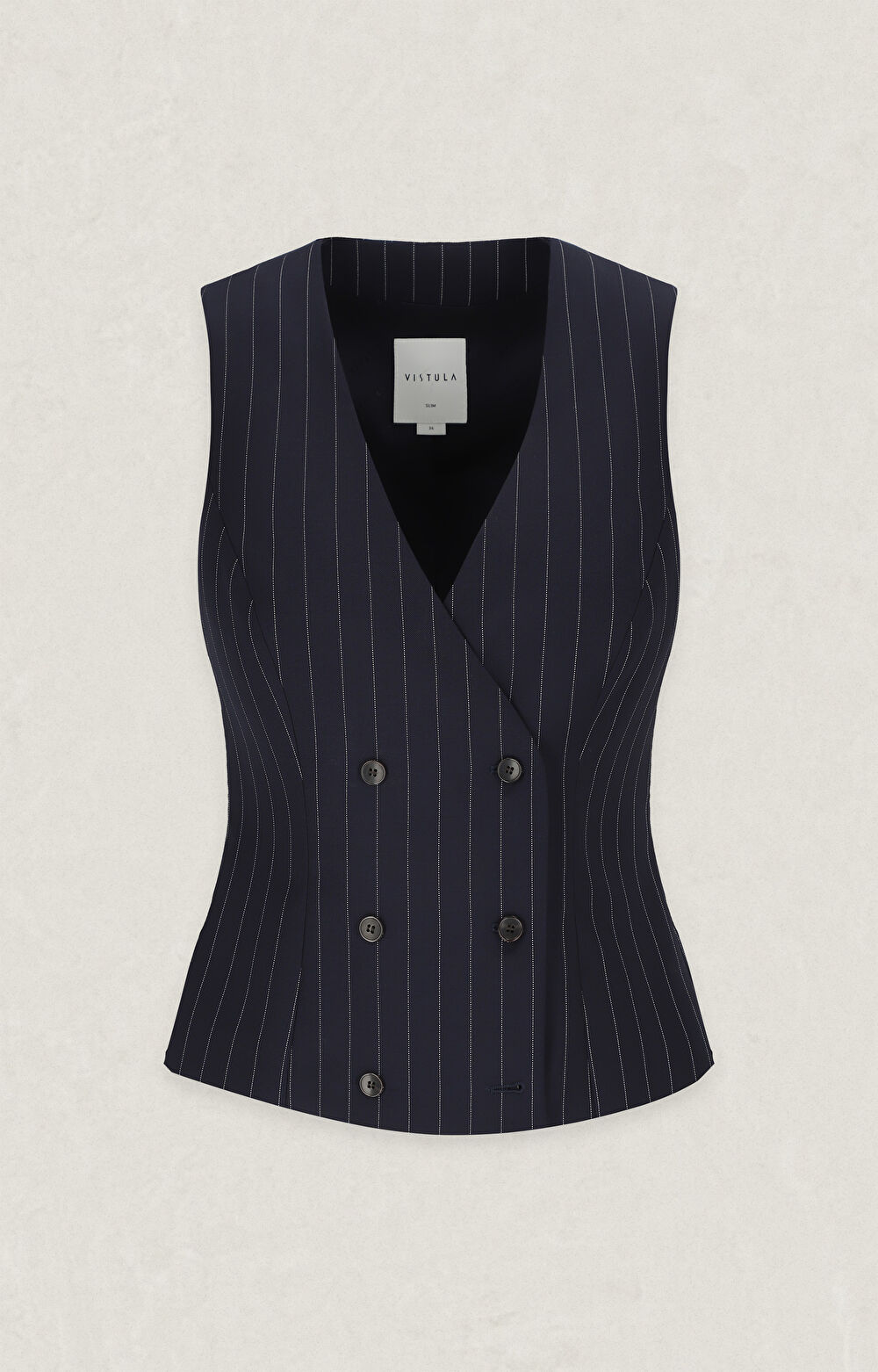 Dwurzędowa kamizelka slim do garnituru - Mix&Match - 2