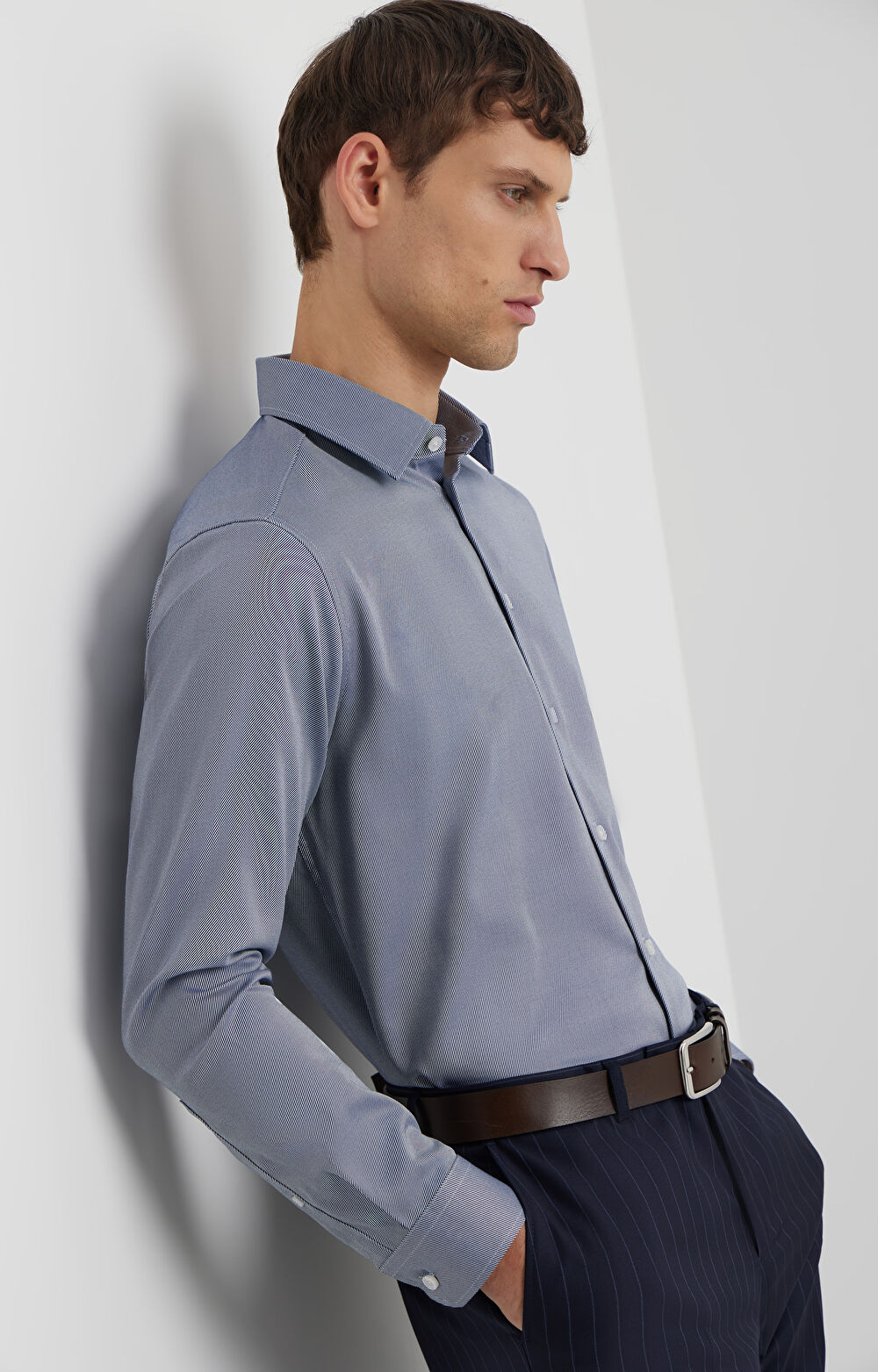 Koszula slim o twillowym splocie - 8