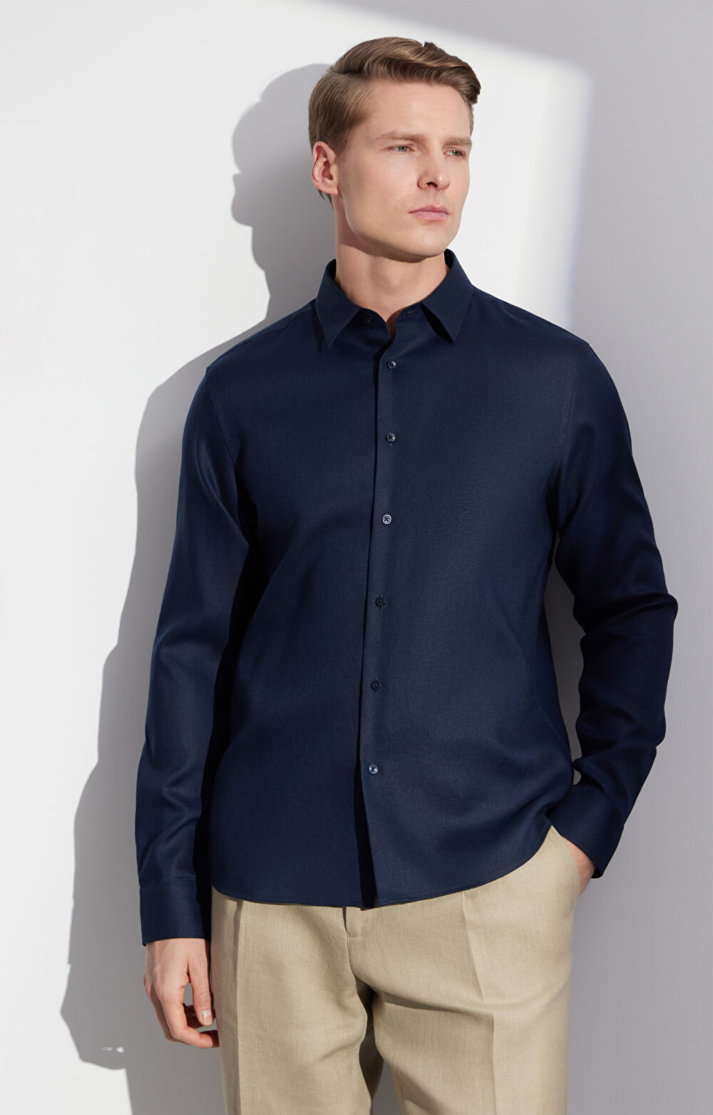 Lniana koszula regular - 7