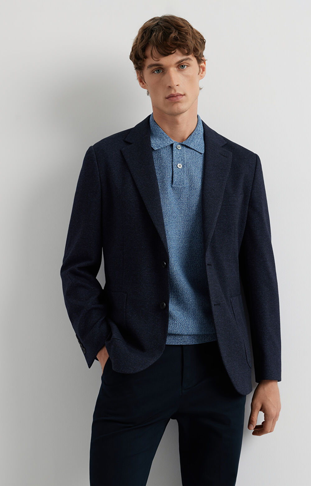 Marynarka slim fit w kratę - 7