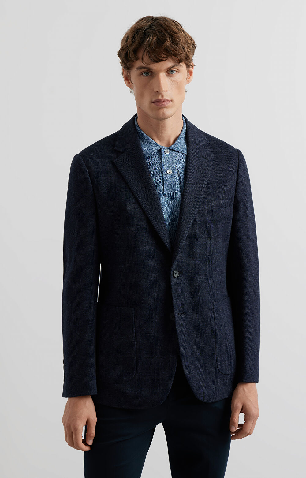 Marynarka slim fit w kratę - 2