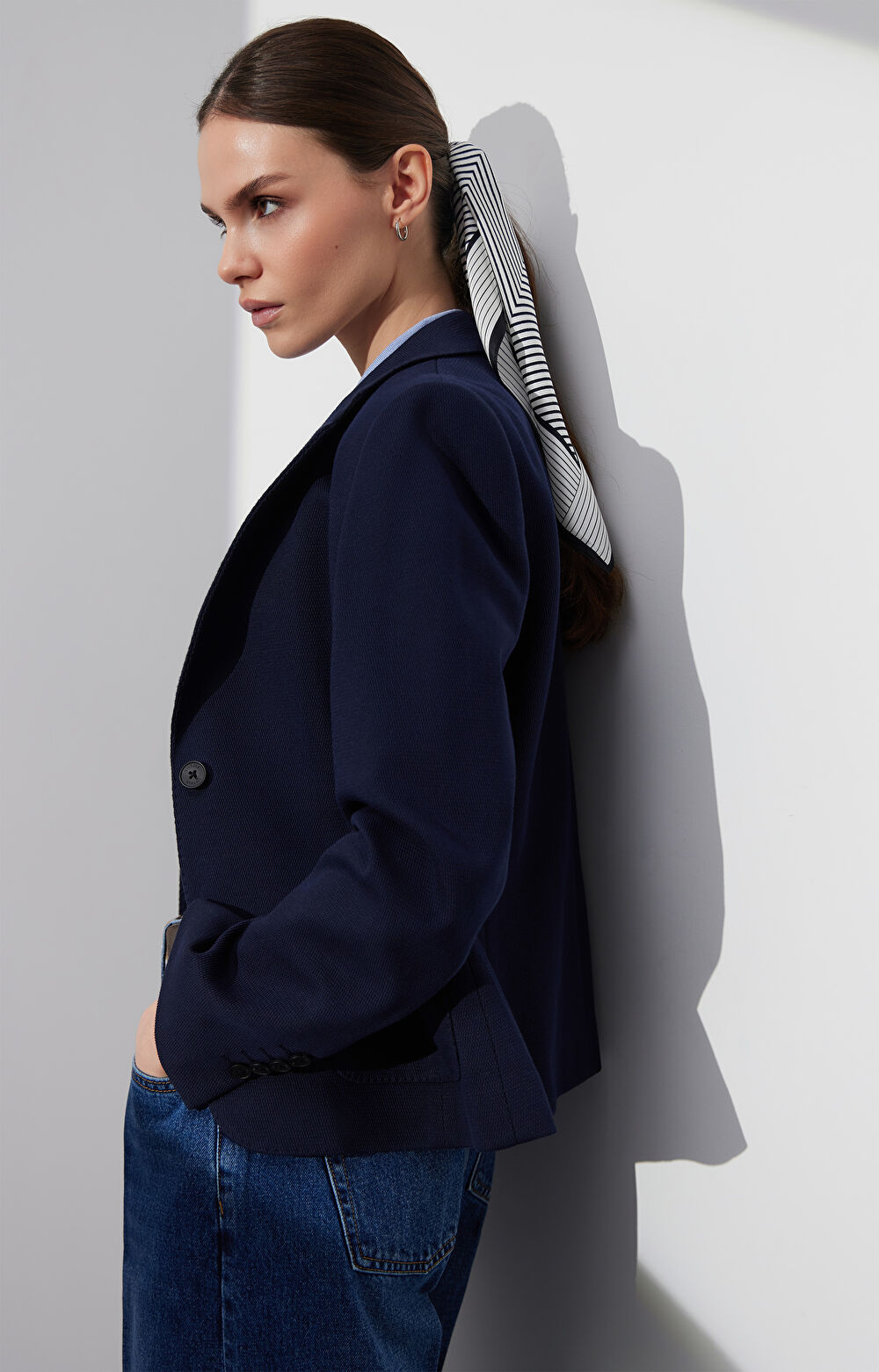 Dzianinowa marynarka slim - 9