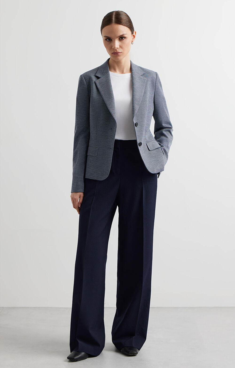 Marynarka slim z melanżowej tkaniny - 4